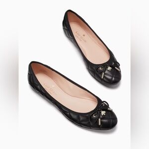Kate Spade | Black Quilted Flats with Bow Size 9.5